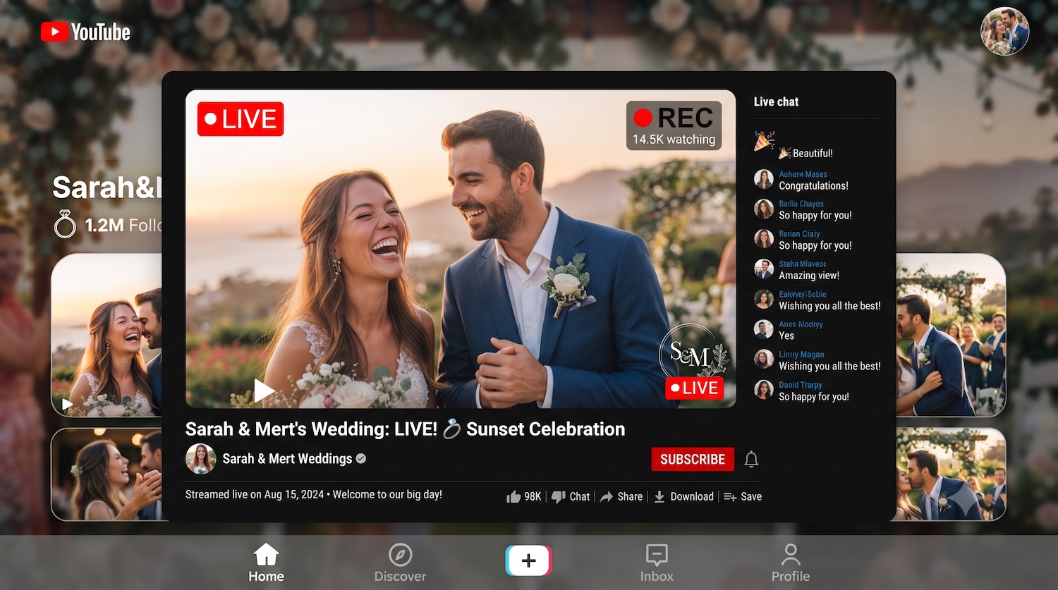 Sarah & Mert — düğün canlı yayını