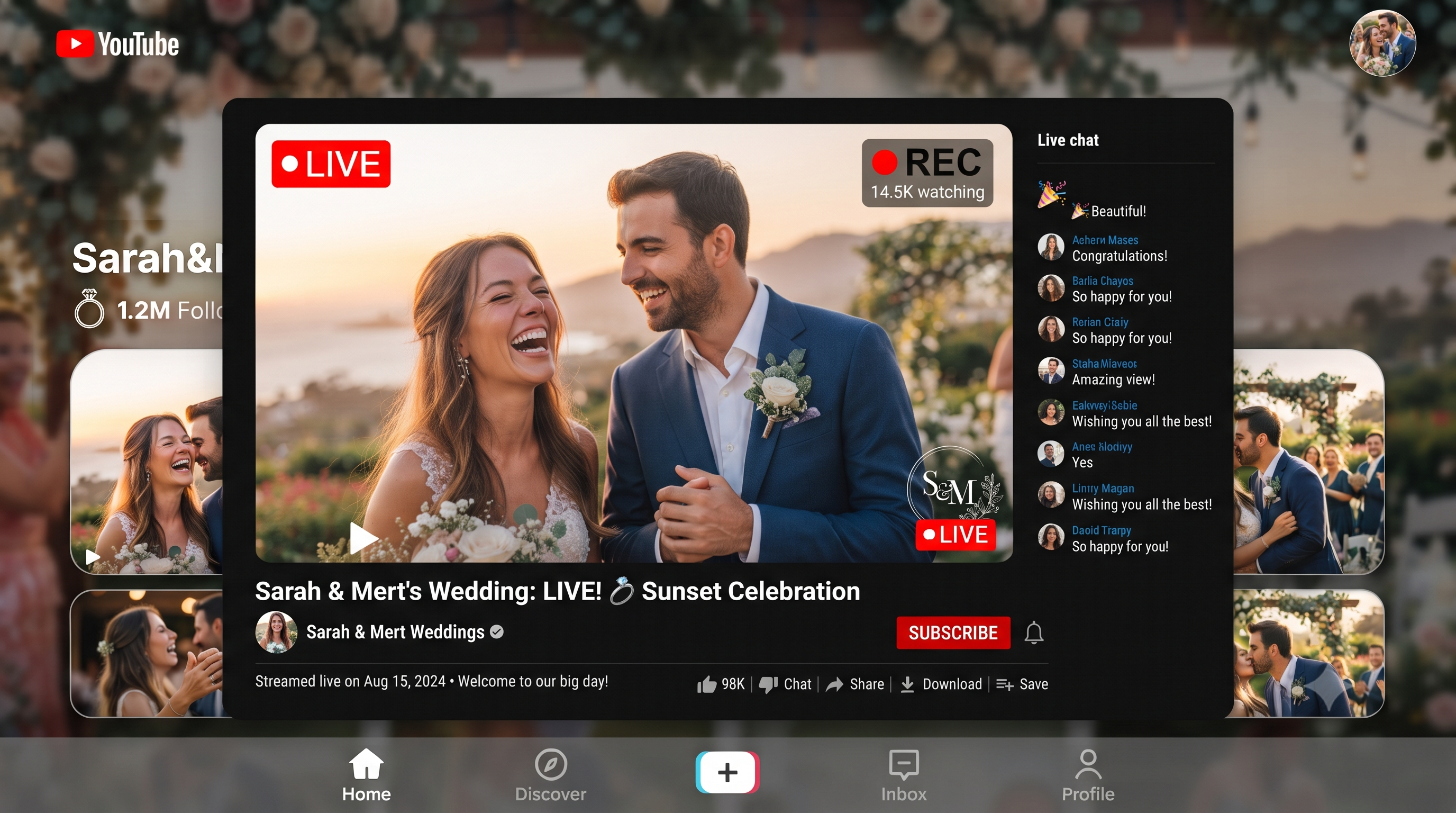 Sarah & Mert — düğün canlı yayını